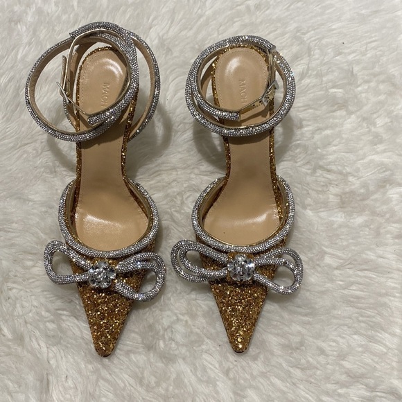 New Mach & Mach Double Bow Crystal embellished‎ glitter pump size 38.5EU - Picture 3 of 15
